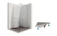 Душевой уголок Ambassador Abner 10011102R-ST10, квадратный, угловой трап, 100х100