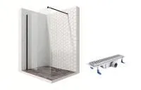 Душевая перегородка Ambassador Walk-in 15031111-ST2, свободный вход, линейный трап, 110см