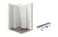 Душевой уголок Ambassador Nord 13011103-ST4, квадратный, линейный трап, 90х90