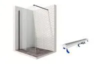 Душевая перегородка Ambassador Walk-in 15031109-ST14, свободный вход, линейный трап, 90см