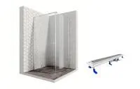 Душевой уголок Ambassador Diamond 12011103L-ST3, квадратный, линейный трап, 100х100