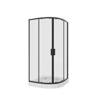 Душевое ограждение Niagara Nova NG-6807-08 BLACK 100x100x190 полукруг, двери раздвижные