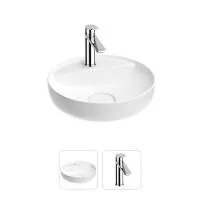 Раковина для ванной Wellsee Chalice Perfection 201000691 в наборе 2 в 1: круглая раковина белого глянцевого цвета, смеситель в цвете хром