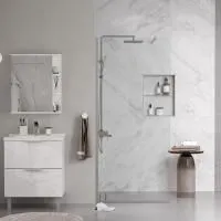 Душевая перегородка ограждение Reflexion RX20090CCR-18 Walk in 200x90см прозрачное закаленное стекло 8мм хромированный профиль