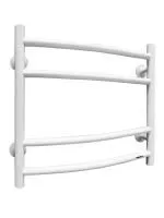 Полотенцесушитель водяной Fincopper FC 450х500 белый RAL 9016, 4 перекладины, нижнее подключение гайка/штуцер 1/2'х3/4' с чашками и эксентриками