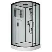 Душевая кабина Niagara Premium NG-6902-01 BLACK 100х100х210, низкий поддон 16 см, стекло тонированное