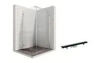 Душевой уголок Ambassador Abner 10011102R-PR2, квадратный, линейный трап, 100х100