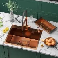 Кухонная мойка RoxenBath Simple 60 PVD бронза  (текстурное покрытие)