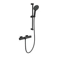 Смеситель для ванны с душевым гарнитуром и термостатом WONZON & WOGHAND, Черный матовый (WW-C2017-A-MB)