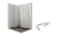 Душевой уголок Ambassador Diamond 12011108L-ST2, прямоугольный, линейный трап, 120х90