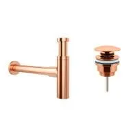 Набор 2 в 1 Wellsee Drainage System 182122003, сифон для раковины, донный клапан, розовое золото