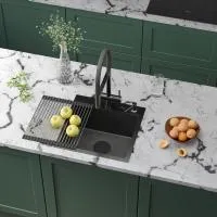 Кухонная мойка Roxen Snake 45 PVD графит (текстурное покрытие)