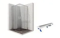 Душевой уголок Ambassador Queen 11011104-ST6, квадратный, линейный трап, 90х90