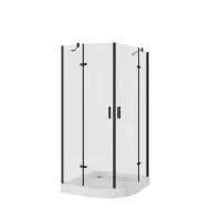 Душевое ограждение Niagara Nova NG-6815-08 BLACK 90x90x190 полукруг, двери распашные