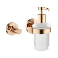 Акционный набор аксессуаров для туалета 2 в 1 Wellsee Finishing Touch 182514001: дозатор для жидкого мыла и крючок для полотенца (цвет розовое золото)