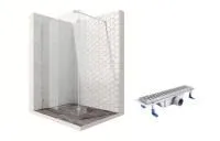 Душевая перегородка Ambassador Walk-in 15031106-ST5, свободный вход, линейный трап,100х25