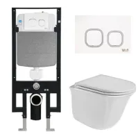 Унитаз с инсталляцией WeltWasser AMBERG 497 + TELBACH 004 GL-WT + AMBERG RD-WT