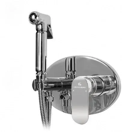 Смеситель встраиваемый с гигиеническим душем Grocenberg GB003 Хром