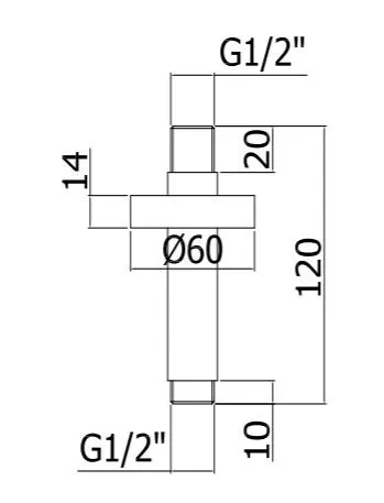 Потолочное крепление верхнего душа Paffoni ZSOF064NO черный матовый