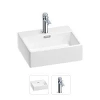 Раковина для ванной Wellsee Graceful Pro 201000781 в наборе 2 в 1: прямоугольная раковина белого глянцевого цвета, смеситель в цвете хром