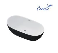 Ванна SKYE170GMB акриловая (1700x750x600) отдельностоящая, черная матовая снаружи, белая внутри, со сливом-переливом Ceruttispa