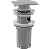 Водослив для умывальника Alcaplast click/clack 5/4", цельнометаллический с квадратной заглушкой, A393