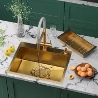 Кухонная мойка RoxenBath Simple 60 PVD (зернистое золото)