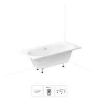 Акриловая ванна в наборе 3 в 1: встраиваемая ванна, слив-перелив, ножки Wellsee Dream For More 20216813R