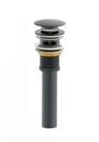 Донный клапан для раковины с переливом WONZON & WOGHAND, Темный графит (WW-88SS03-BGM)