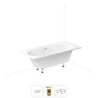 Акриловая ванна в наборе 3 в 1: встраиваемая ванна, слив-перелив, ножки Wellsee Dream For More 20216816R