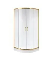 Душевое ограждение Niagara Nova NG-6406-08 GOLD 90x90x190 полукруг, двери раздвижные
