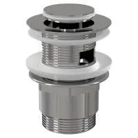 Водослив для умывальника Alcaplast click/clack 5/4", цельнометаллический с малой заглушкой, A39