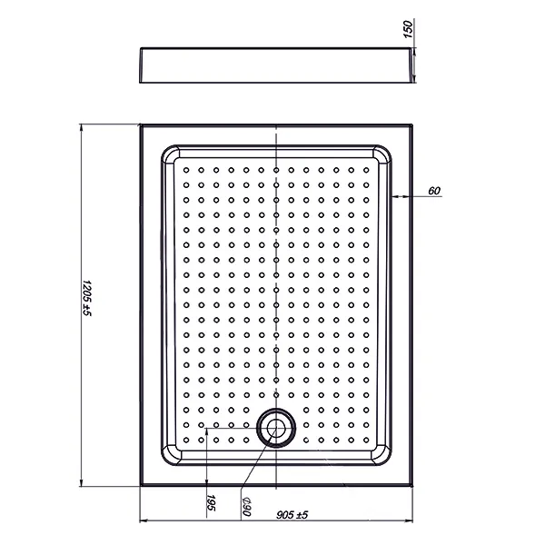 Поддон для душа акриловый Vincea VST-3AR-9012, 1200*900*150