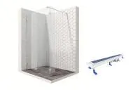 Душевая перегородка Ambassador Walk-in 15031105-ST12, свободный вход, линейный трап,90х25