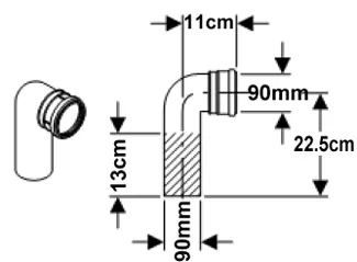 Отвод Geberit 366.061.16.1 90 мм