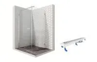 Душевой уголок Ambassador Abner 10011101L-ST5, квадратный, линейный трап, 90х90