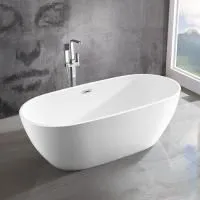 Ванна акриловая Vincea VBT-408-1800, 1800*815*580, цвет белый, слив-перелив в комплекте, хром