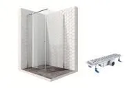Душевой уголок Ambassador Nord 13011106-ST3, квадратный, линейный трап, 100х100