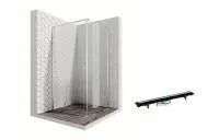 Душевой уголок Ambassador Diamond 12011103L-PR1, квадратный, линейный трап, 100х100