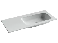 Раковина накладная Ceramicanova Grace прямоугольная, 1010x457x137 мм, чаша справа, с отверстием под смеситель, цвет белый