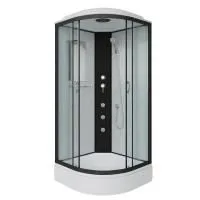 Душевая кабина Niagara Classic NG-6703-14G 80х80х215, средний поддон 26 см, стекло прозрачное, черные профиля