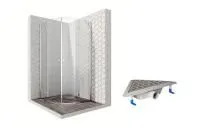 Душевой уголок Ambassador Diamond 12011101-ST8, полукруглый, угловой трап, 90х90