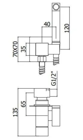 Смеситель с гигиеническим душем Paffoni Tweet Square ZDUP112CR хром