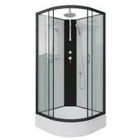 Душевая кабина Niagara Classic NG-6703-14BKT 80х80х210-240, средний поддон 26 см, стекло прозрачное, черные профиля