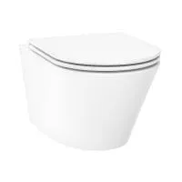 Подвесной унитаз в наборе 2 в 1: чаша подвесного унитаза, быстросъемное сиденье микролифт, цвет глянцевый белый Wellsee Câlin 182606001