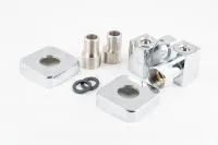 Уголок квадратный для полотенцесушителей 3/4" х 1/2" гайка-штуцер, с эксцентриком и отражателем