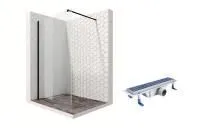 Душевая перегородка Ambassador Walk-in 15031109-ST4, свободный вход, линейный трап, 90см