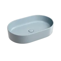 Умывальник Ceramicanova чаша накладная овальная (цвет Серо-Голубой Матовый) Element 608x385x122мм