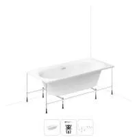 Акриловая ванна в наборе 3 в 1: встраиваемая ванна, слив-перелив, каркас Wellsee Dream For More 20216805R