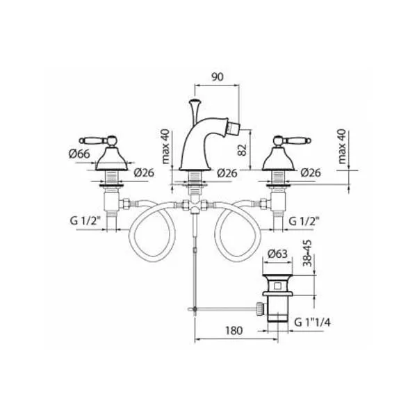 Смеситель для биде Webert Dorian DO710202010